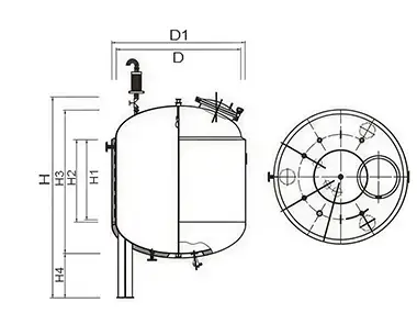 Specifications of Horizontal WFI Storage Tank